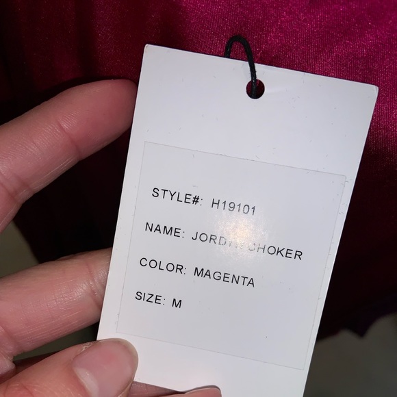 Generation Love Jordyn Stretch-Silk Choker Top in Magenta –– NWT - Picture 14 of 16